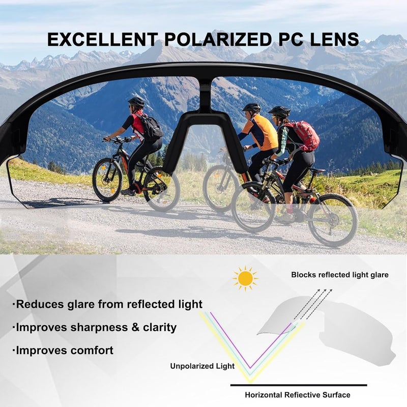 BangLong Polarized Sports Sunglasses for Men Women - UV Protection Sun Glasses for Running Baseball Cycling Bike Fishing - Image 3